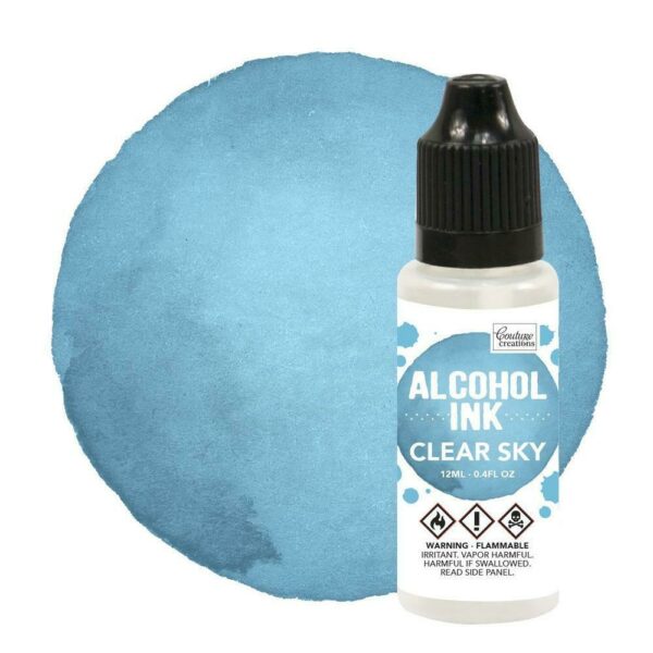 Couture Creations 1x Alcohol Ink - Aqua / Clear Sky - 12ml Blue Yupo