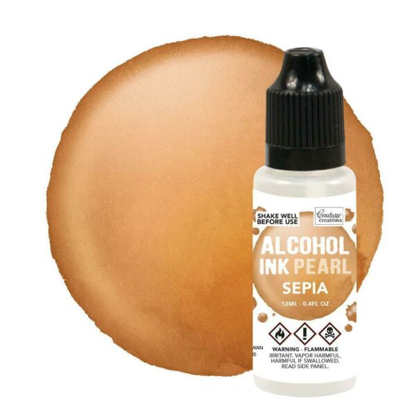 Couture Creations 1x Alcohol Ink - Mineral / Sepia Pearl - 12ml Brown