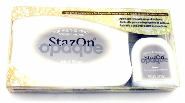 Tsukineko StazOn Permanent Solvent Ink Pad Set Reinker Opaque 181 mist Gray Grey