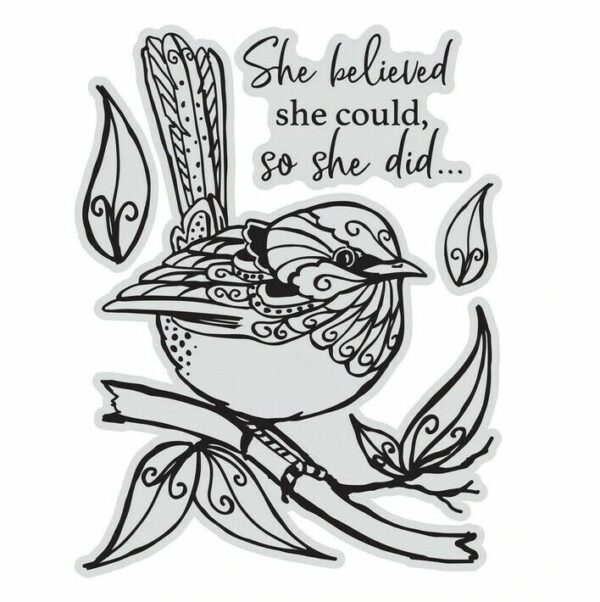 Couture Creations Stamp & Colour Vintage Blooms - She Believed (4pc) Bird