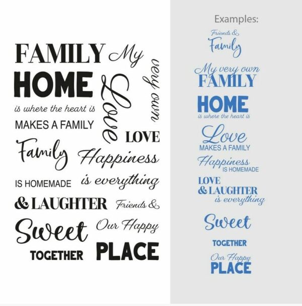 Couture Creations Stamp Set - Sentiment My Family (18pc) - 80 x 116mm