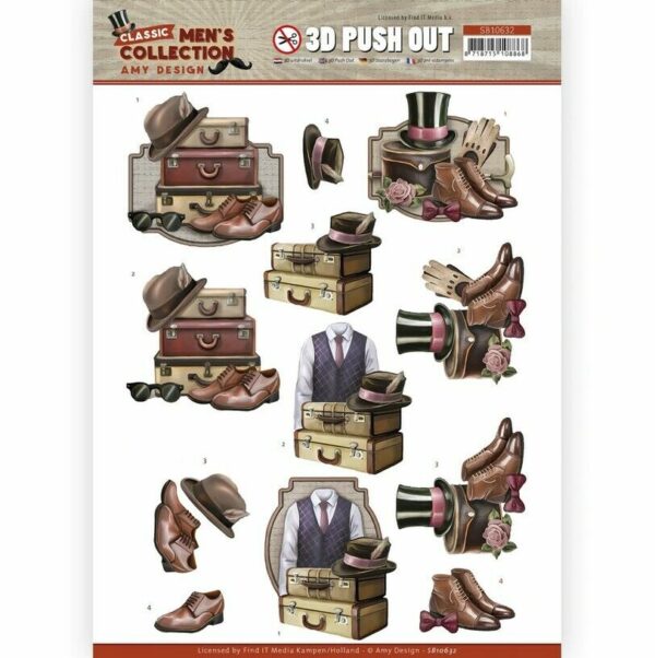 Find it 3D Diecut Decoupage A4 Sheet Amy Design Classic Men Collection Gentleman