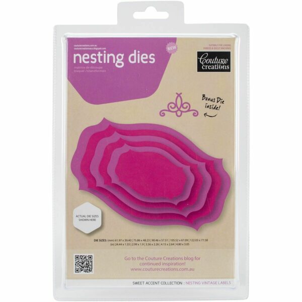 Couture Creations Sweet Accent Collection - Nesting Labels Die Cut Frame - Image 2