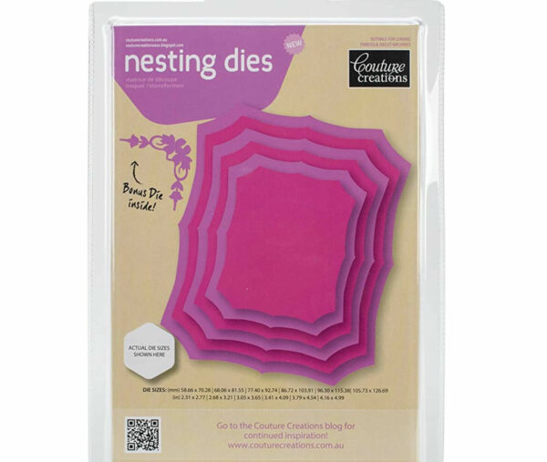 Couture Creations Sweet Accent Collection - Nesting Fancy Rectangles Die Frame - Image 2