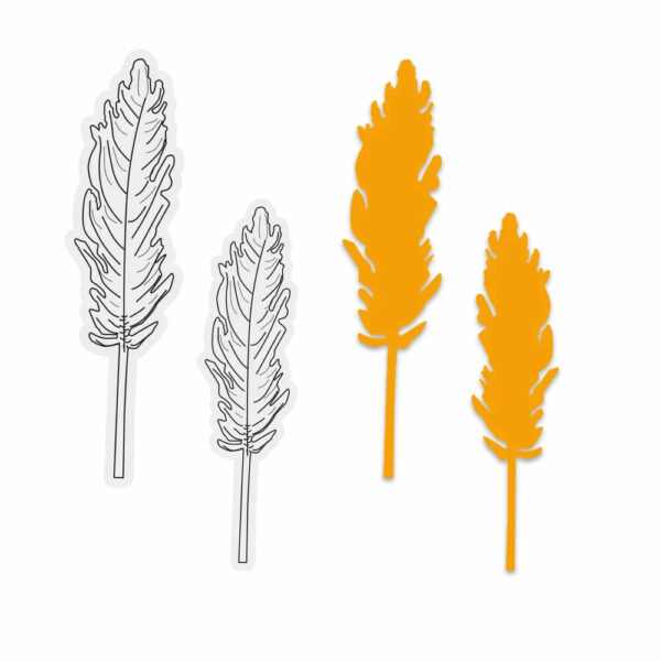 Couture Creations Stamp and Dies - Pampas Grass - Approx. 50 x 50mm