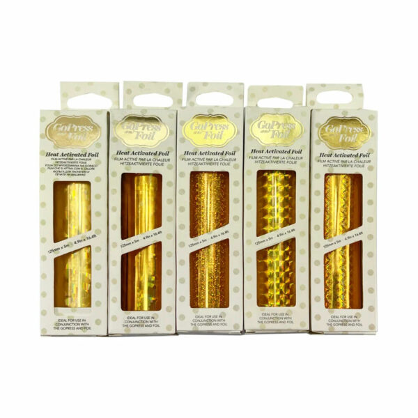 Couture Creations Heat Activated Foil Foilpress & GoPress 5 Pack Gold Sparkles