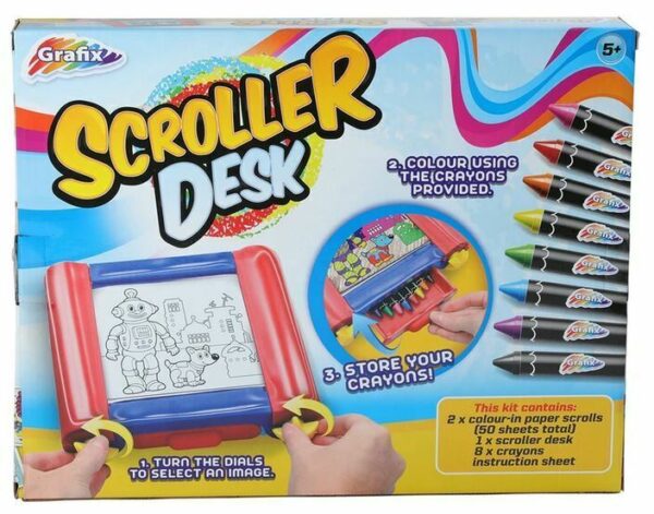 Grafix Scroller Desk Kids Activity Pack Activity School Holiday Colouring Set - Image 3