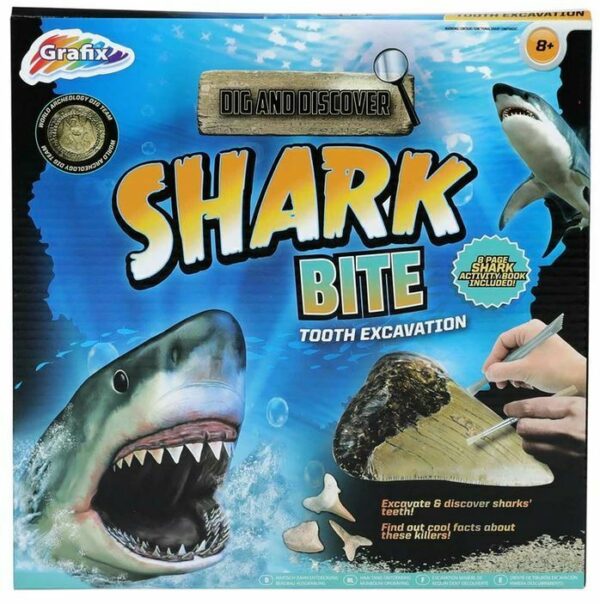 Grafix Shark Bite Tooth Excavation Activity Kit School Holiday Archaeological - Image 2