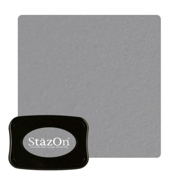 Tsukineko StazOn Permanent Solvent Ink Pad Glass Metal Plastic Dove Gray Grey