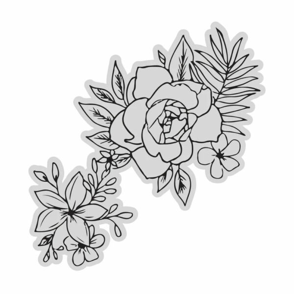 Couture Creations Vintage Tea Collection - Stamp - Rose 1 - 5 x 5cm