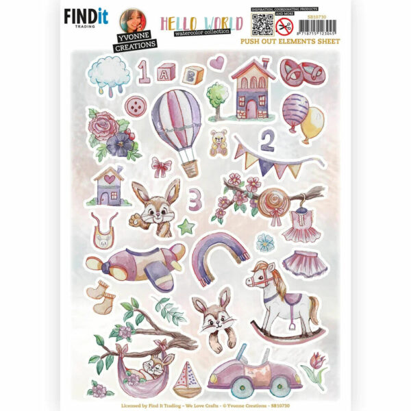 Find it 3D Push Out - Yvonne Creations - Hello World - Small Elements B Baby