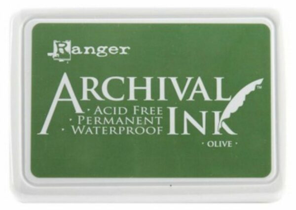 Ranger Archival Ink Pad Non Bleed Permanent Fade Resistant Olive Green