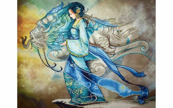 Diamond Painting Kit Dotz 5D DRAGON PRINCESS, 85 x 67cm Fantasy Mythical